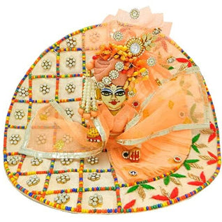 Peach Colour (5 no) Ladoo Gopal Peacock Feather Dress