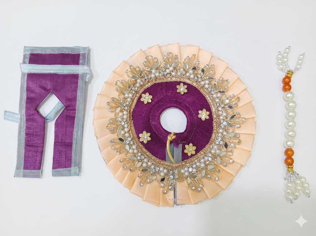 Royal purple 2 No Laddu Gopal / Kanha Ji Dress Set