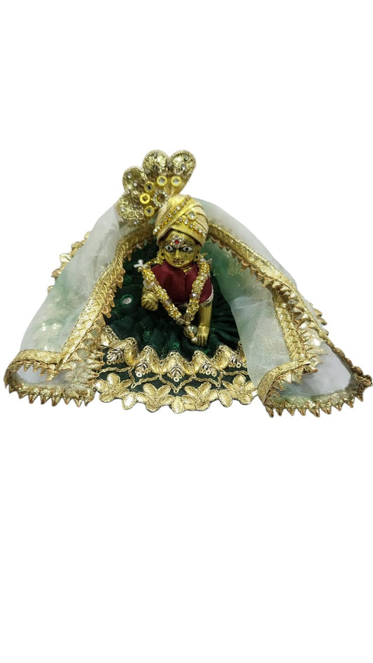 Laddu Gopal Dress with Mukut and Patka l Ladoo Gopal Dress l Bal Gopal l Kanha Ji Thakur Ji Heavy Dress Poshak