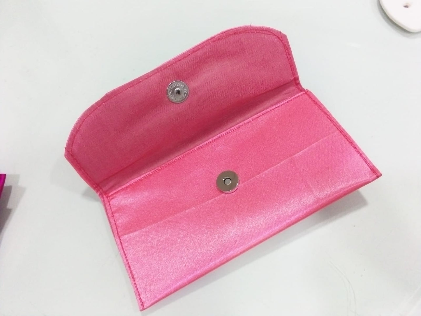 Coral Pink Blossom Shimmer Clutch