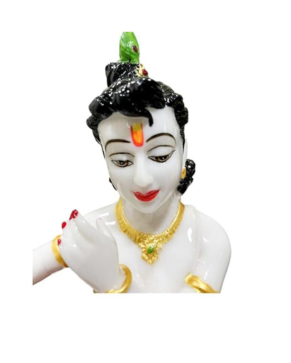 Marble Look Lord Krishna Idol Krishan Statue Spiritual Puja