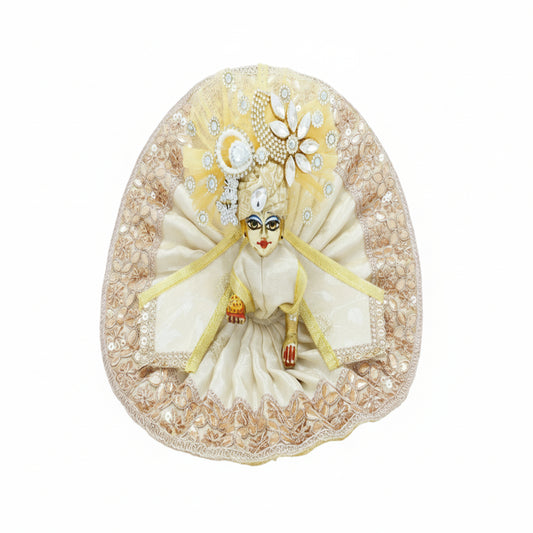 Heavy Muliti Colour Pearl Work Laddo Gopal Bal Krishna Designer Dress-of Satin Fabric Poshak for All Festival Home Decor