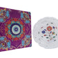 Handmade White Marble Decorative Plate with Wooden Stand 7 inch