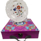 Handmade White Marble Decorative Plate with Wooden Stand 7 inch