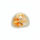 Laddo Gopal Orange Printed Sparkling Stone Lace Work Dress