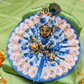 Blue Floral Bal Gopal Poshak with Elegant Lace Border.
