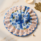 Blue Floral Bal Gopal Poshak with Elegant Lace Border.