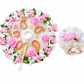 Ladoo Gopal Designer Floral Shringar Dress & Mukut Set – Pink & White