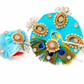 Turquoise Peacock Feather Ladoo Gopal,Janmashtami, Festivals, Pooja, Temple Decoration and Special Occasions