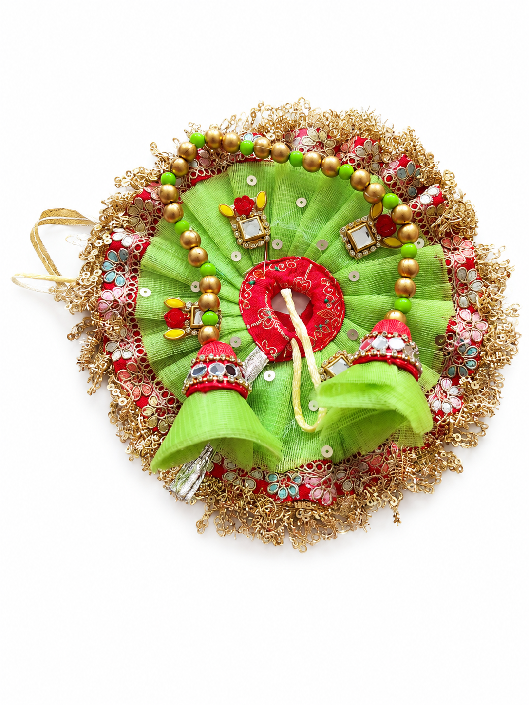Green Ladoo Gopal Designer Poshak Set – Festive Shringar Collection
