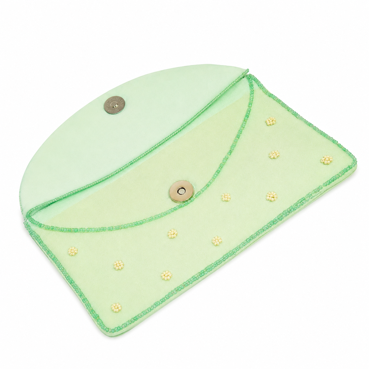 Mint Green  Pearl Embroidered Designer Clutch Purse | Handcrafted Beaded Evening Bag | Wedding & Party Wear