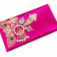 Magenta Royale Pearl & Floral Clutch