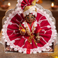 Red & White Lace Designer Ladoo Gopal Poshak