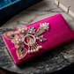 Magenta Royale Pearl & Floral Clutch
