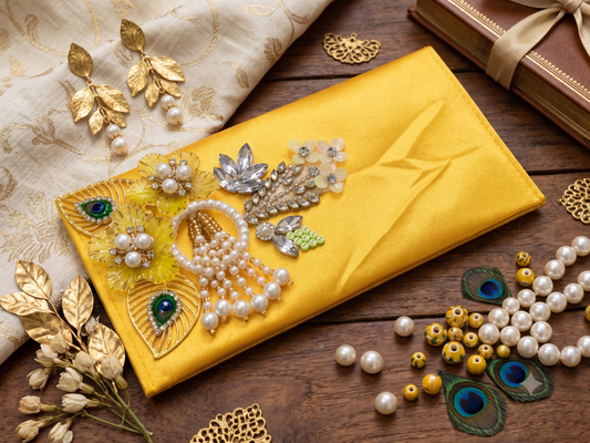 Marigold Sunshine Floral Clutch