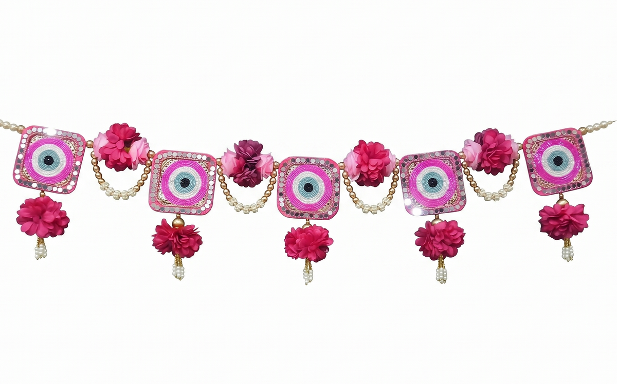 Evil Eye  & Floral Door Hanging Toran / Bandarwal for Festivals & Diwali Special  Wall Decor