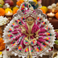 Pink Multicolor Designer Ladoo Gopal Poshak | Embroidered Flared Dress with Golden Lace