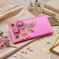 Coral Pink Blossom Shimmer Clutch