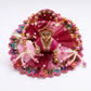 Pink Magenta Designer Ladoo Gopal Poshak with Pearl &amp; Bead Work