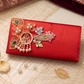 Traditional Red Floral & Crystal Embellished Ethnic Evening clutch