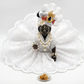 White Embroidered Ladoo Gopal Shringar Dress / Vastra Set