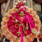 Rani Pink & Golden Embroidered Ladoo Gopal Poshak with Lace | Designer Bal Gopal Dress, Ribbon Detailing, Janmashtami & Puja Use, Temple Decoration, Daily Shringar
