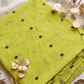 Lime Green Unstitched Cotton Silk Fabric Material