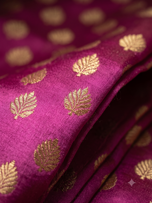 Magenta Pink Katan Silk Banarasi Brocade Fabric