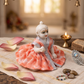 Orange & White Printed Summer Cotton Dress for Kanha Ji