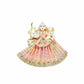 Durga Ji Peach Multi Siatara Embroidery Lace Dress