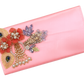 Pastel Peach Satin Festive Clutch with Peacock & Pearl Motifs