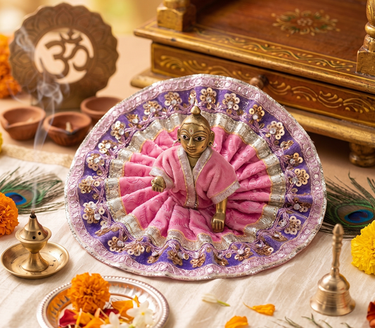 Poshak with Sequins and Gota Patti Border for Kanha Ji