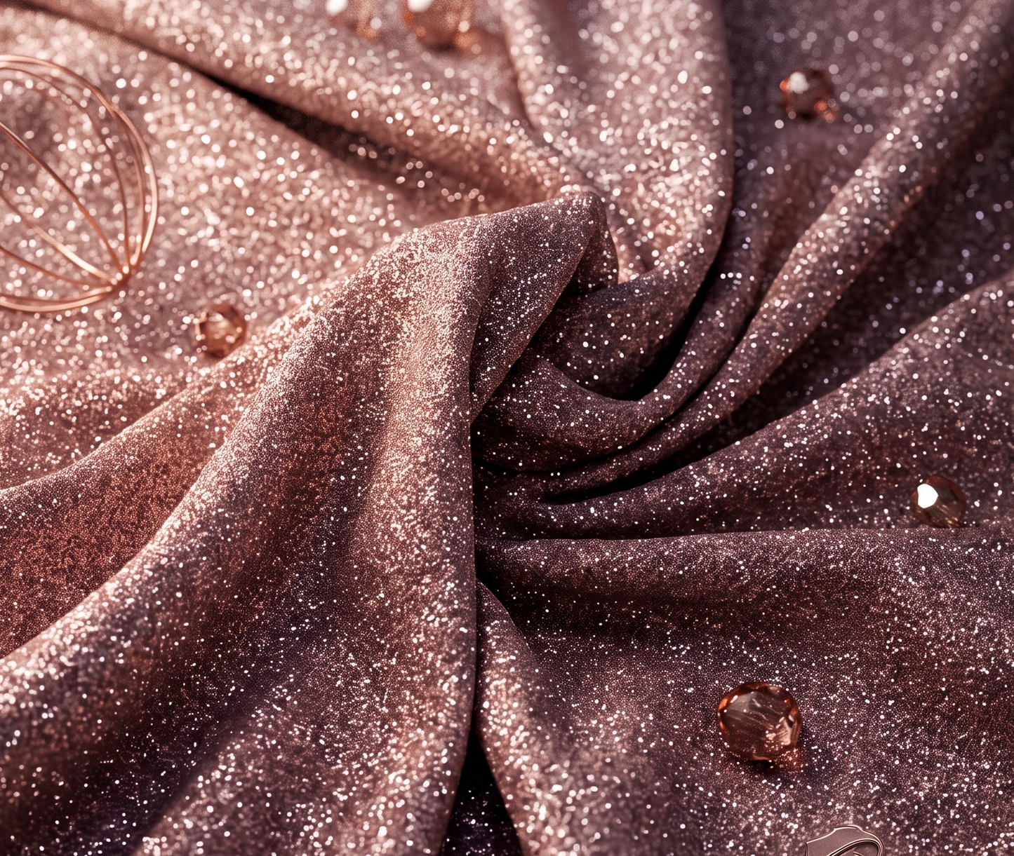 Rose Gold Lurex Shimmer Fabric