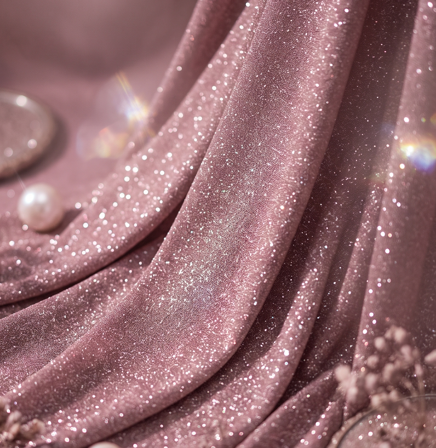 Rose Gold Lurex Shimmer Fabric