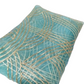 Sea Green Net Fabric with Gold Zari Work
