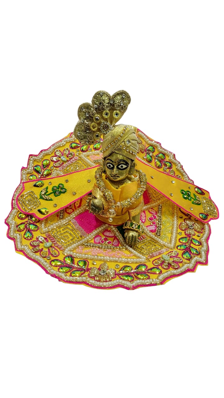 Laddu Gopal Dress with Mukut and Patka l Ladoo Gopal Dress l Bal Gopal l Kanha Ji Thakur Ji Heavy Dress Poshak