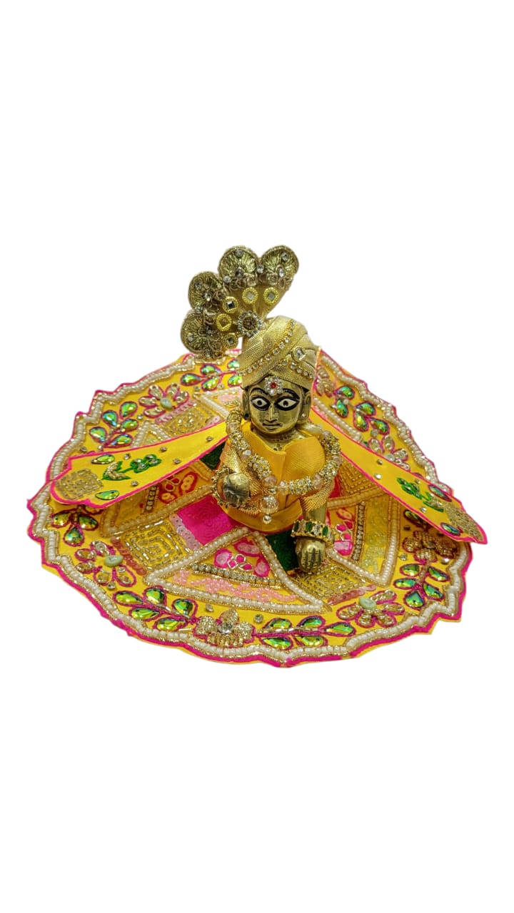 Laddu Gopal Dress with Mukut and Patka l Ladoo Gopal Dress l Bal Gopal l Kanha Ji Thakur Ji Heavy Dress Poshak