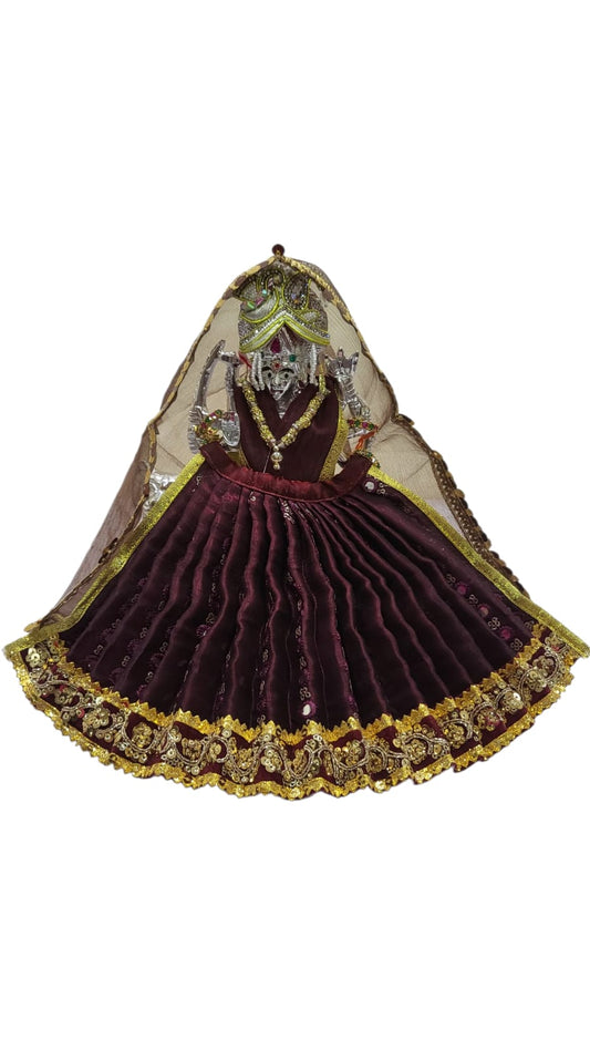 Mata Rani Vastra, Devi Poshak, Durga Dress, Radha Rani Poshak for Standing Idol, Made of Silk Cloth