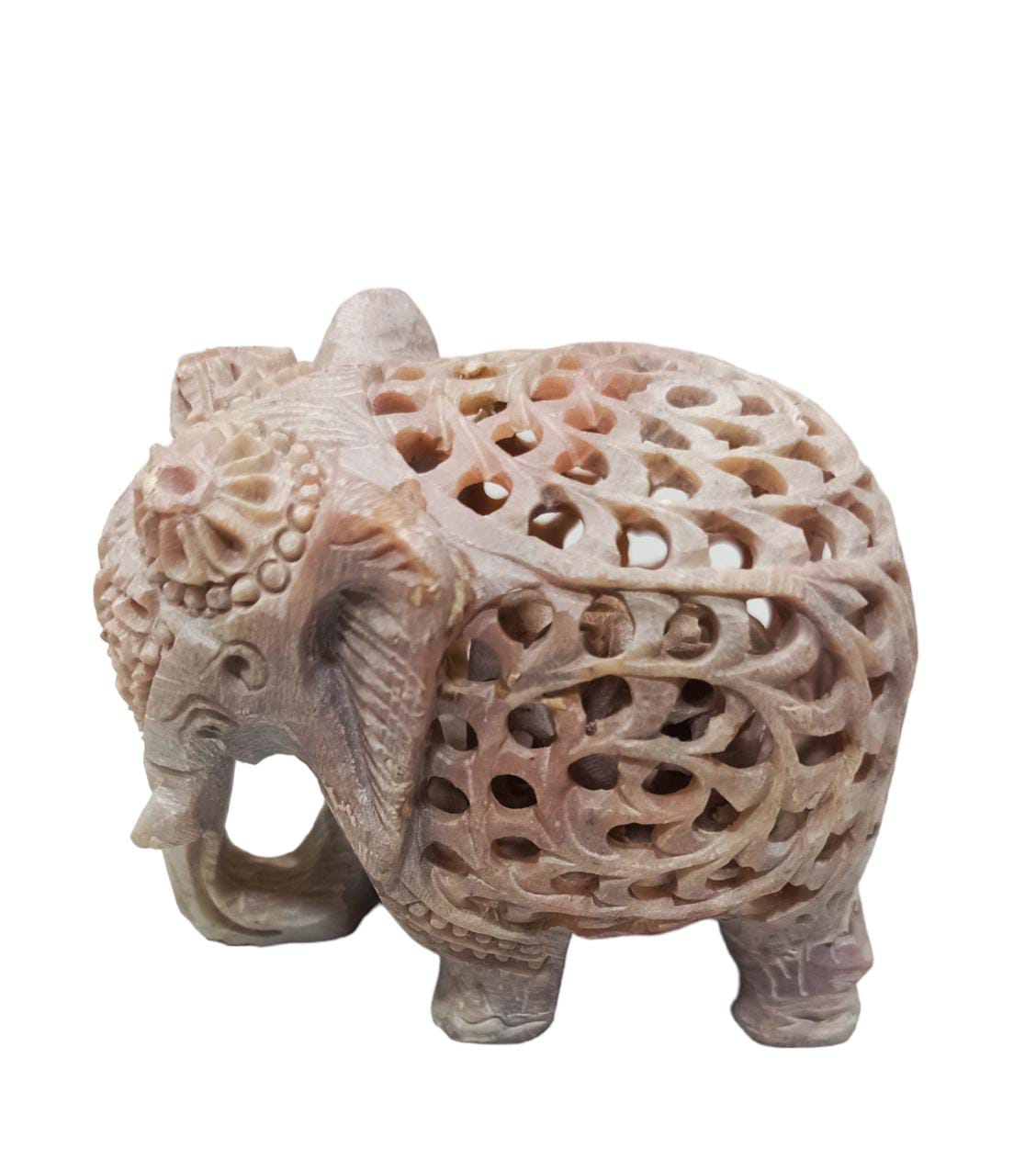 Marble Soapstone Carved Elephant - Baby Inside Mother's Tummyarble Soapstone Carved Elephant - Baby Inside Mother's Tummy
