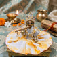 Yellow & White Printed Summer Cotton Dress For Kanha Ji