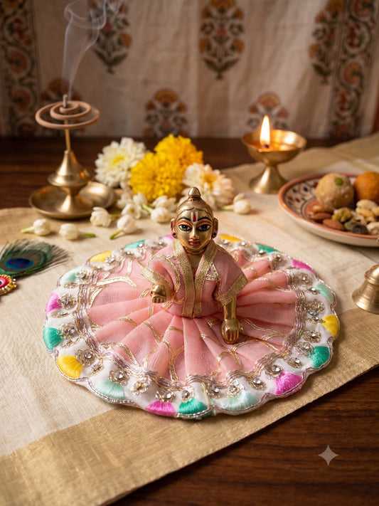Laddu Gopal Pink Designer Poshak