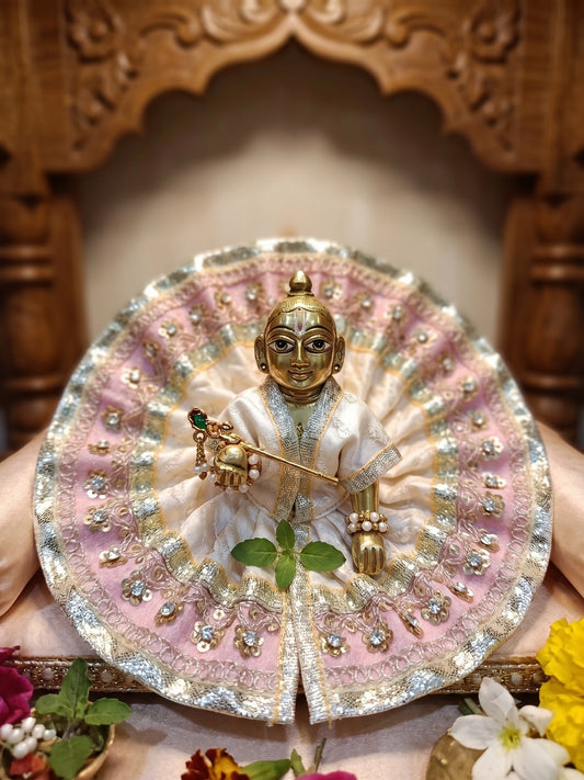 Laddu Gopal Pink & Cream Designer Poshak