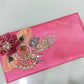 Coral Pink Blossom Shimmer Clutch