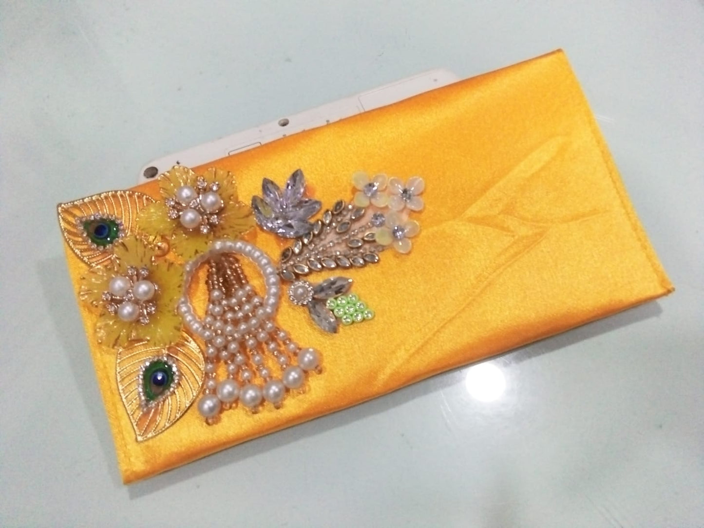 Marigold Sunshine Floral Clutch