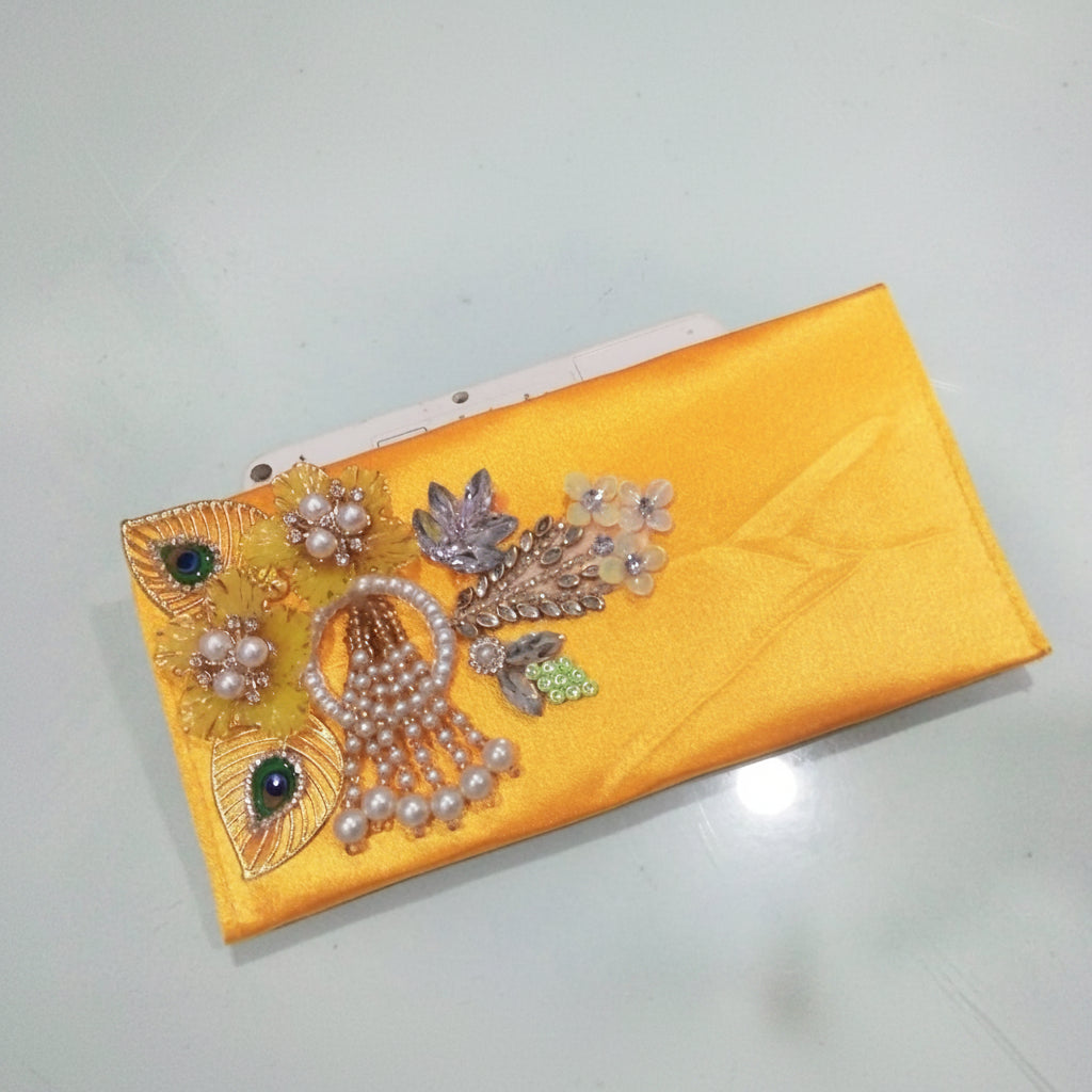 Marigold Sunshine Floral Clutch