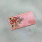 Pastel Peach Satin Festive Clutch with Peacock & Pearl Motifs