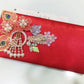 Traditional Red Floral & Crystal Embellished Ethnic Evening clutch