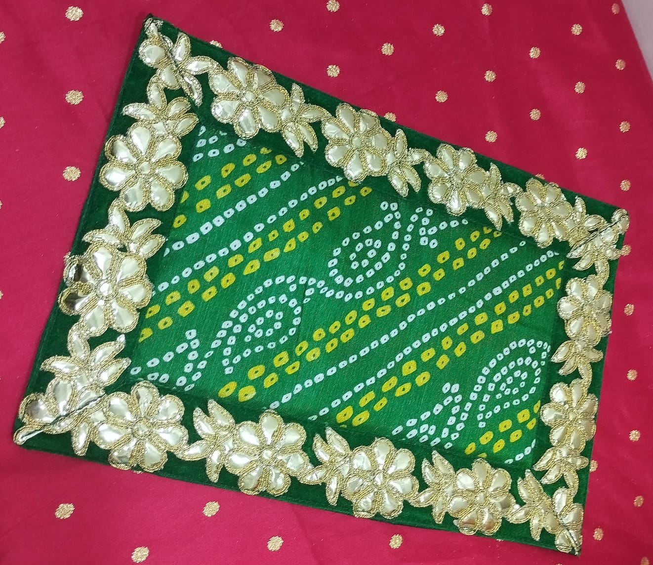 Pooja Aasan/Asan for Puja and Mandir Puja Alter cloth(12X8)