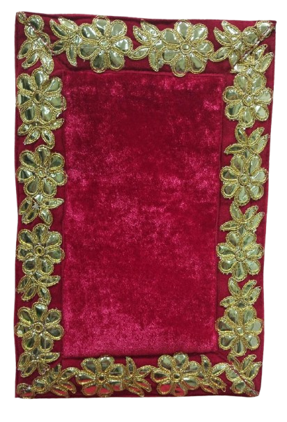 Red Velvet Pooja Aasan/Asan for Puja and Mandir Puja Alter cloth(12X8)