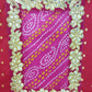 Pink Bandhani Pooja Aasan/Asan for Puja and Mandir Puja Alter cloth(12X8)